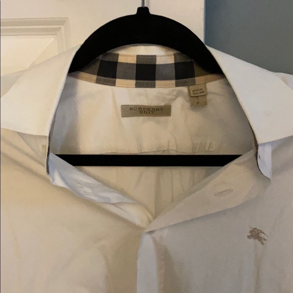 White Burberry brit l/s men button down